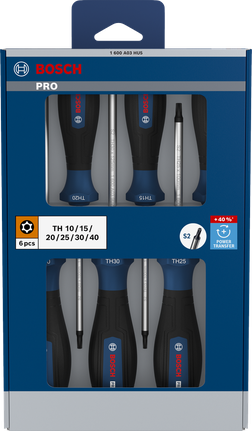 Bộ tua vít Bosch PRO TH 6 chi tiết với trục S2.